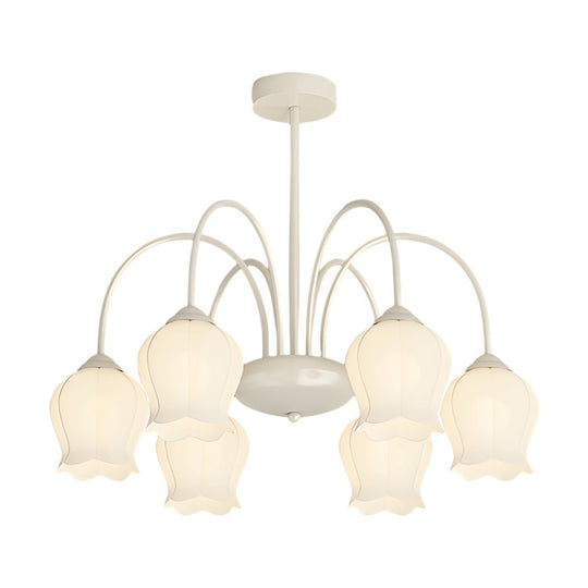Orchid Flower Chandelier with 3-Step Dimming, 6-Heads