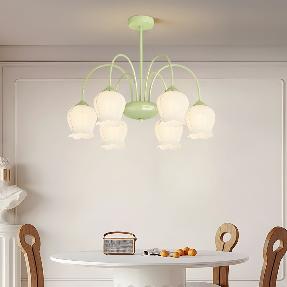 Orchid Flower Chandelier with 3-Step Dimming, 6-Heads
