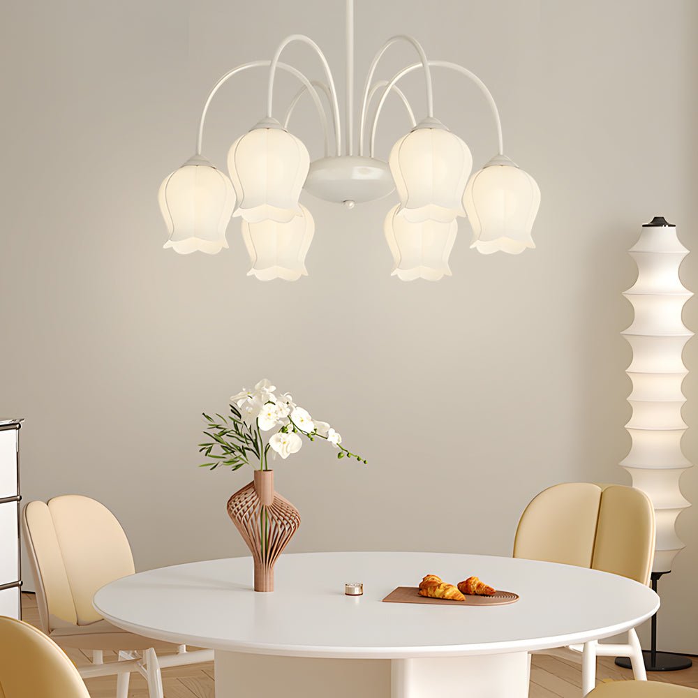 Orchid Flower Chandelier with 3-Step Dimming, 6-Heads