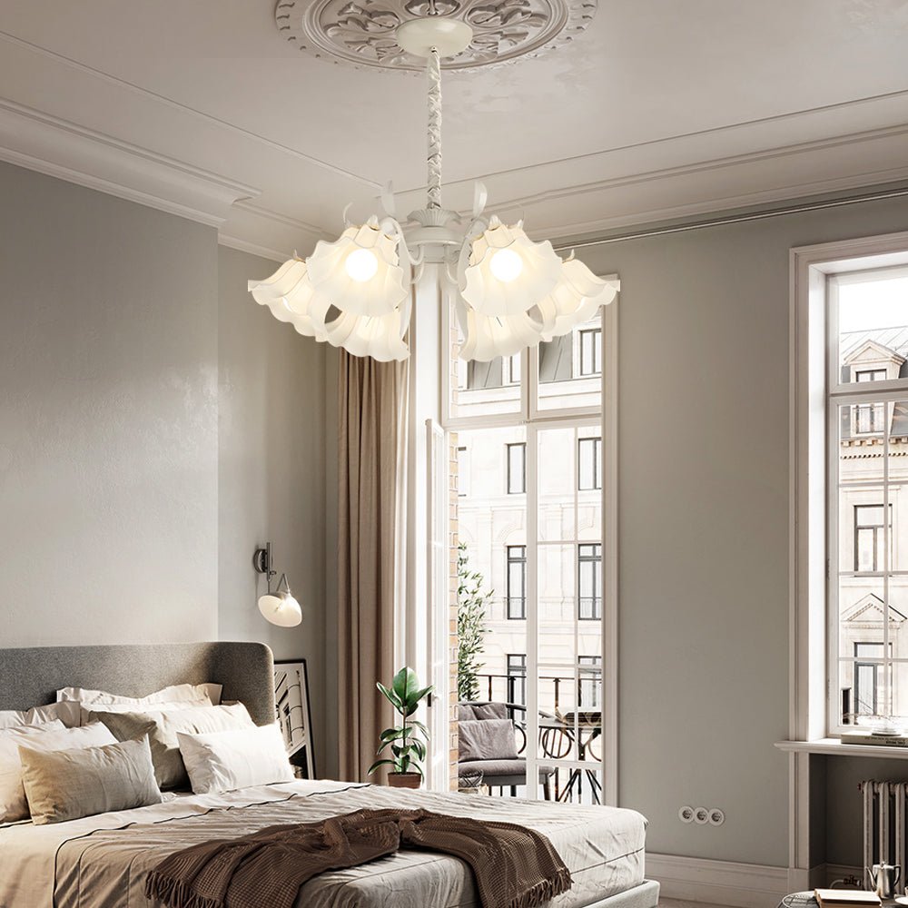 Floral Leaves Chandelier with 3-Step Dimming, 6 Lights