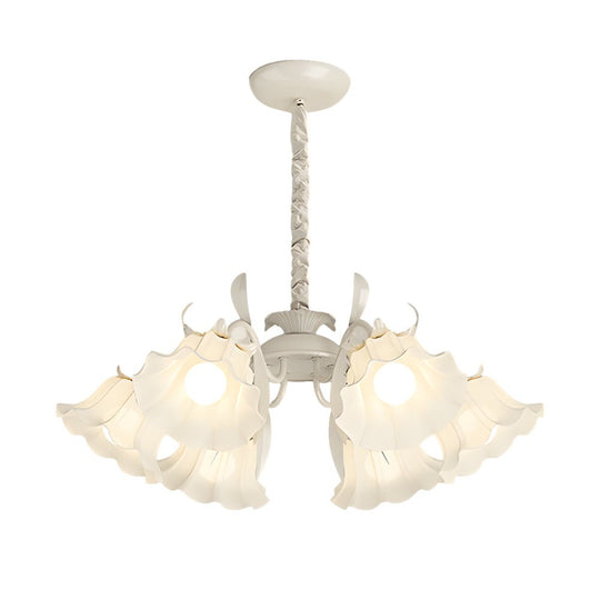 Floral Leaves Chandelier with 3-Step Dimming, 6 Lights