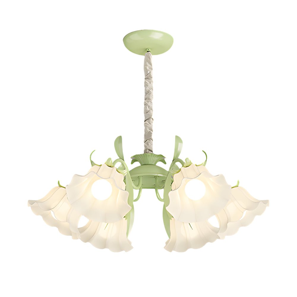 Floral Leaves Chandelier with 3-Step Dimming, 6 Lights