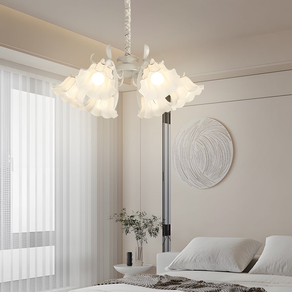 Floral Leaves Chandelier with 3-Step Dimming, 6 Lights