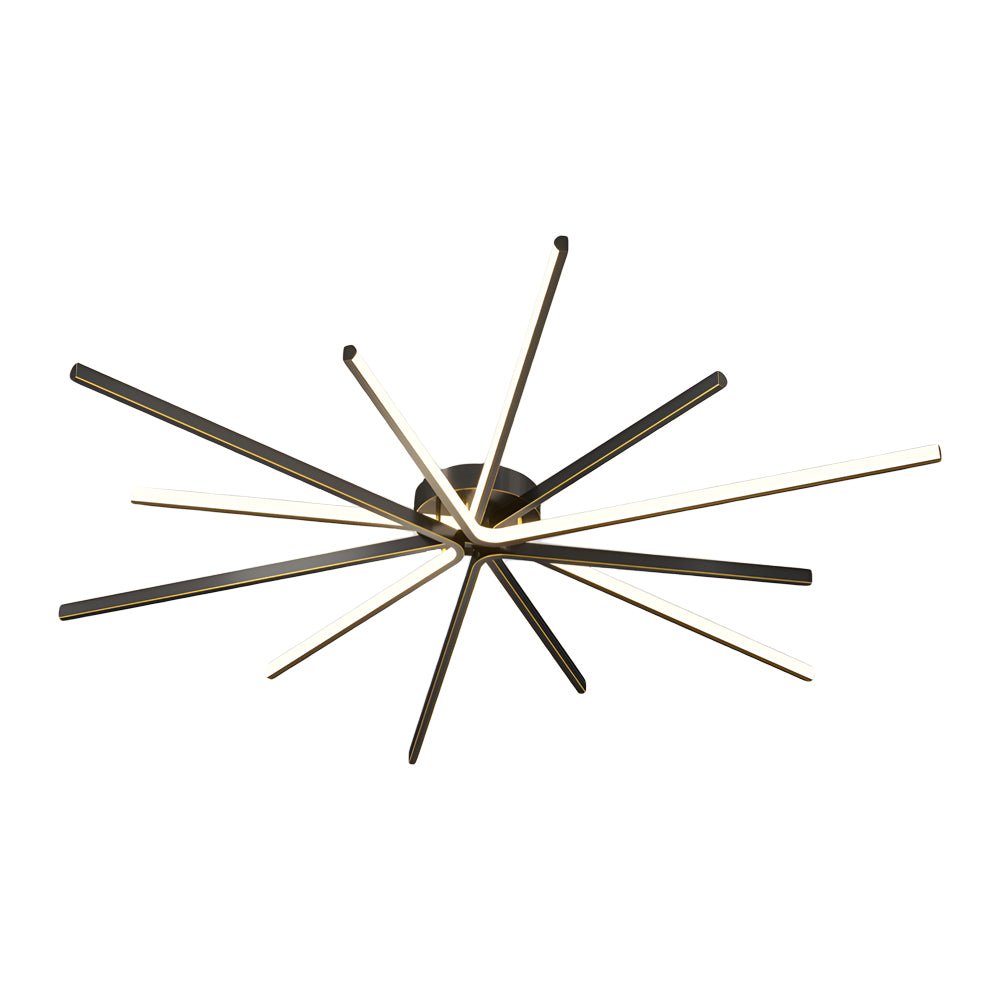 6 Light LED Semi Flush Mount Copper Starburst Ceiling Light