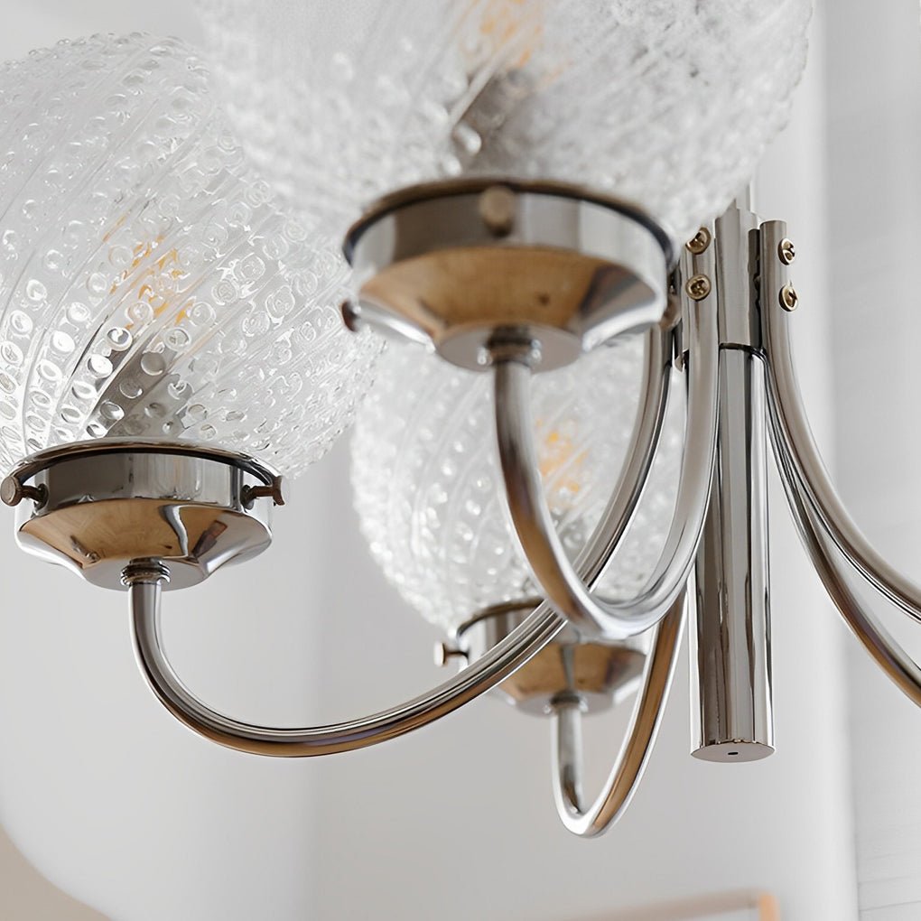 Six Lights Minimalist Planet Glass Balls Postmodern Chandelier Hanging Light