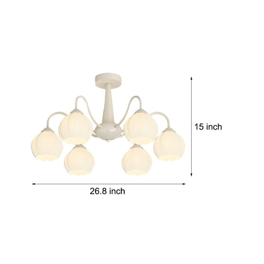 Orchid Flower Chandelier with 3-Step Dimming, 6 Lights