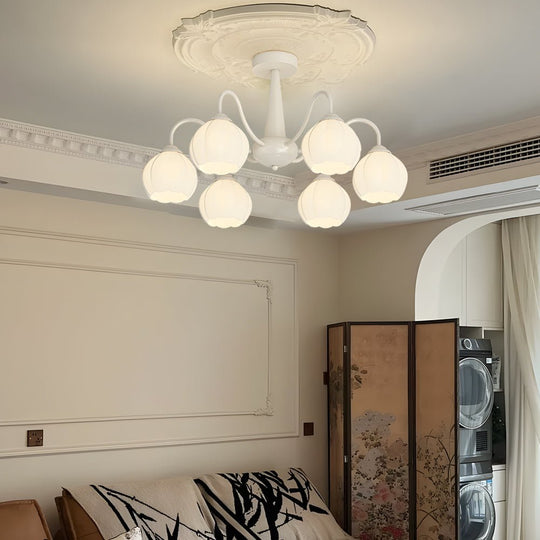 Orchid Flower Chandelier with 3-Step Dimming, 6 Lights