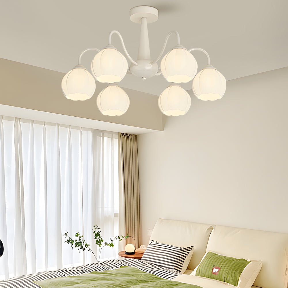 Orchid Flower Chandelier with 3-Step Dimming, 6 Lights