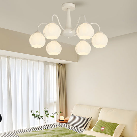 Orchid Flower Chandelier with 3-Step Dimming, 6 Lights