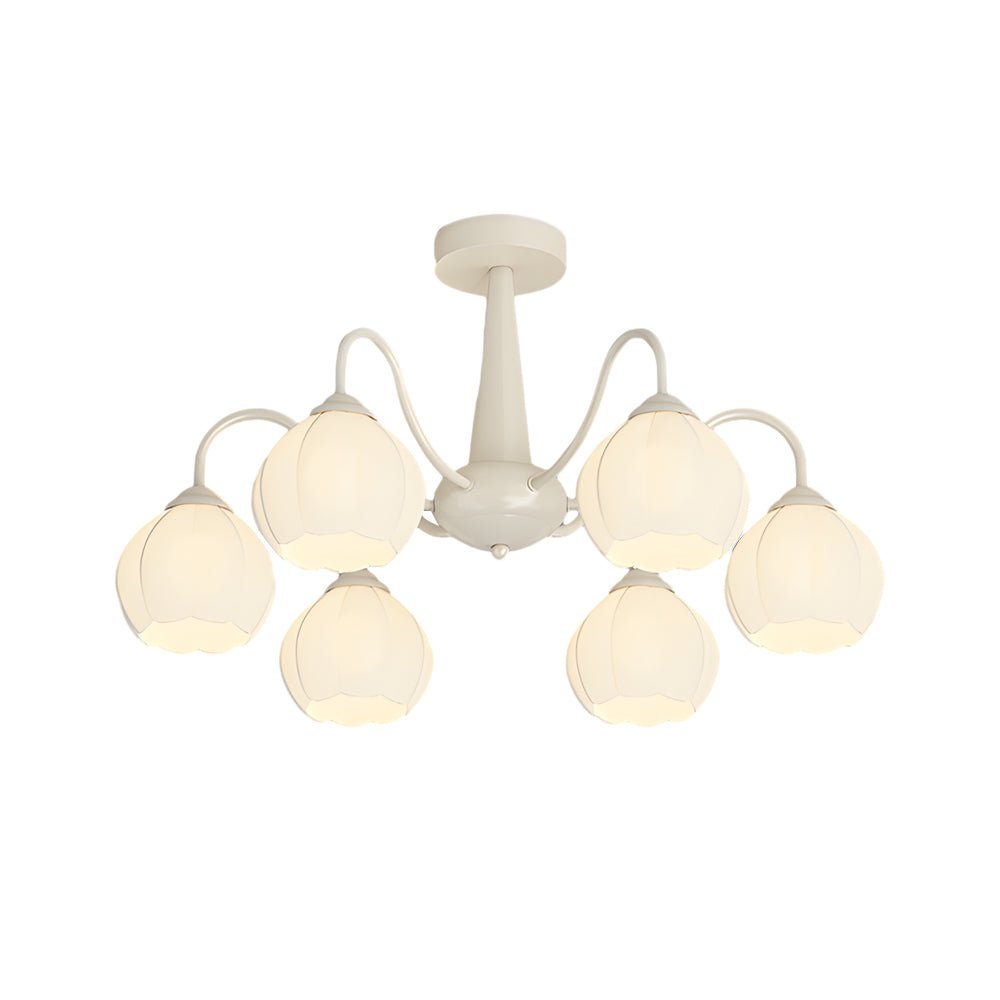 Orchid Flower Chandelier with 3-Step Dimming, 6 Lights