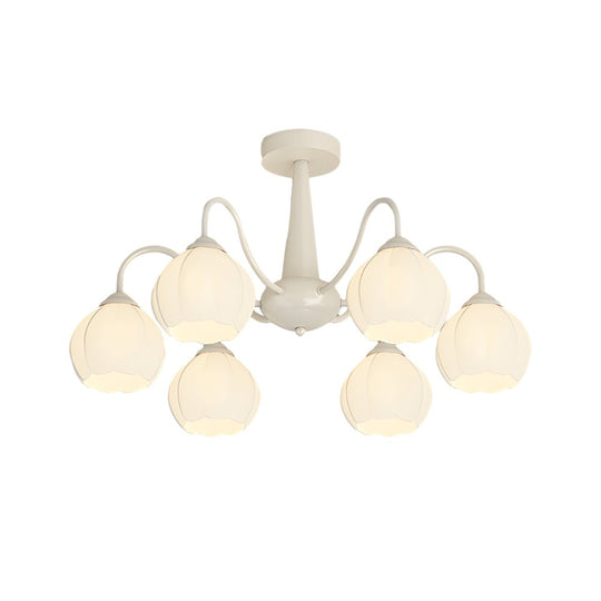 Orchid Flower Chandelier with 3-Step Dimming, 6 Lights