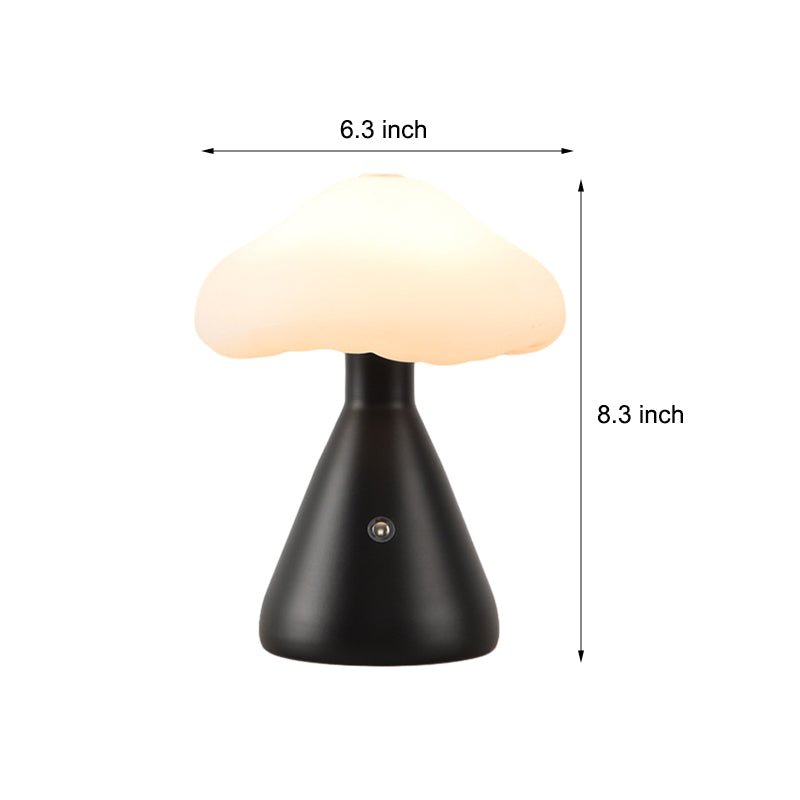6.3" Metal Mushroom Cloud LED Table Lamp – Cordless Touch Control