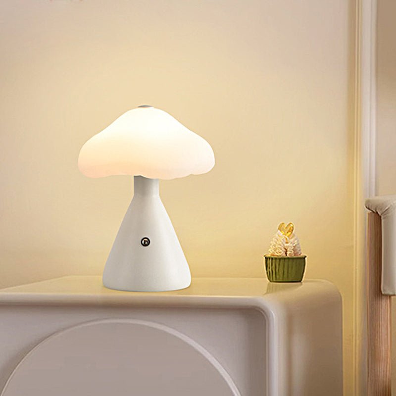 6.3" Metal Mushroom Cloud LED Table Lamp – Cordless Touch Control