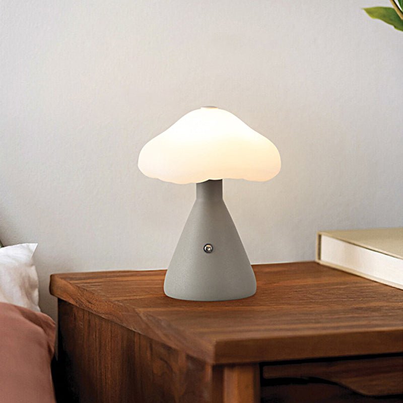 6.3" Metal Mushroom Cloud LED Table Lamp – Cordless Touch Control