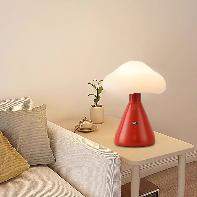 6.3" Metal Mushroom Cloud LED Table Lamp – Cordless Touch Control