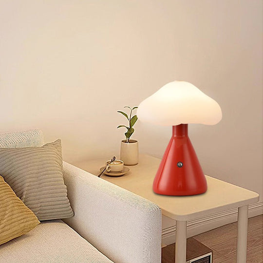 6.3" Metal Mushroom Cloud LED Table Lamp – Cordless Touch Control
