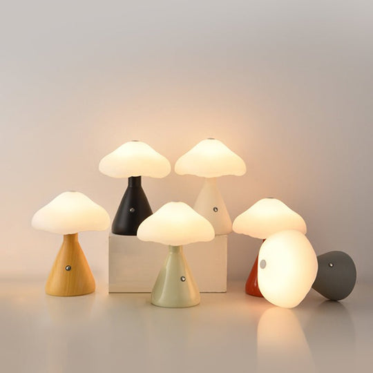 6.3" Metal Mushroom Cloud LED Table Lamp – Cordless Touch Control