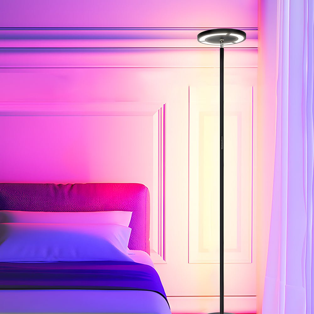 66 Inch Dimmable RGB LED Torchiere Adjustable Floor Lamp