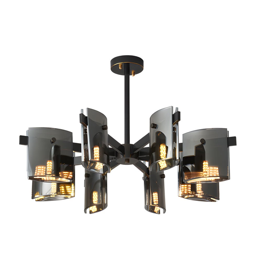 6/8 Light Dimmable Metallic Electroplated Glass Chandelier Lighting