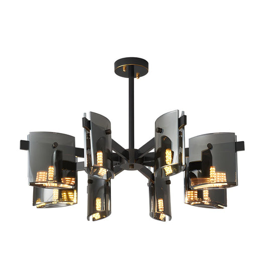6/8 Light Dimmable Metallic Electroplated Glass Chandelier Lighting