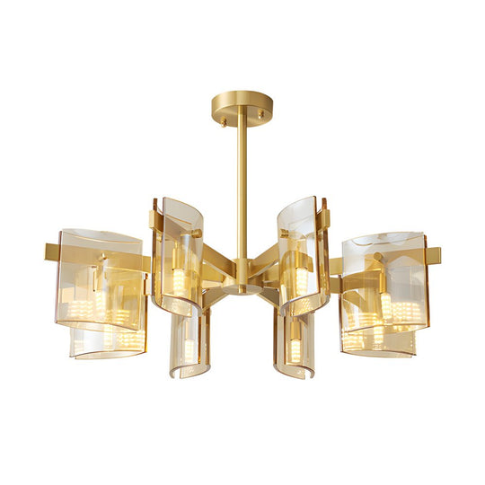 6/8 Light Dimmable Metallic Electroplated Glass Chandelier Lighting
