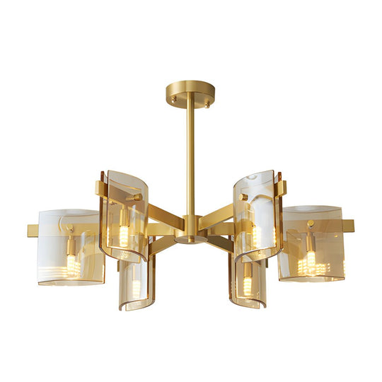 6/8 Light Dimmable Metallic Electroplated Glass Chandelier Lighting