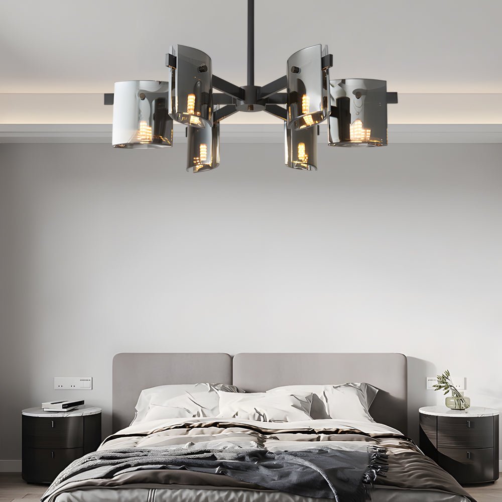 6/8 Light Dimmable Metallic Electroplated Glass Chandelier Lighting
