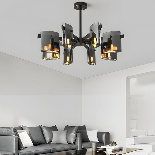 6/8 Light Dimmable Metallic Electroplated Glass Chandelier Lighting