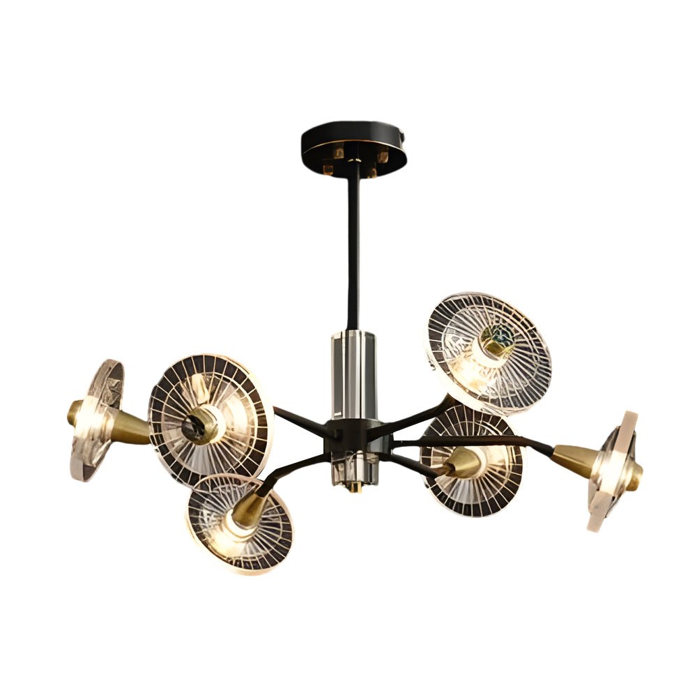 6/8 Lights Flowers Crystal 3 Step Dimming Copper Post Modern Chandelier