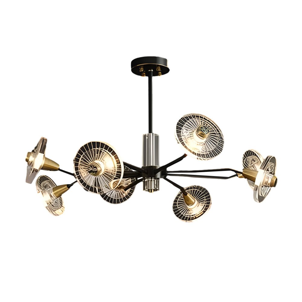 6/8 Lights Flowers Crystal 3 Step Dimming Copper Post Modern Chandelier