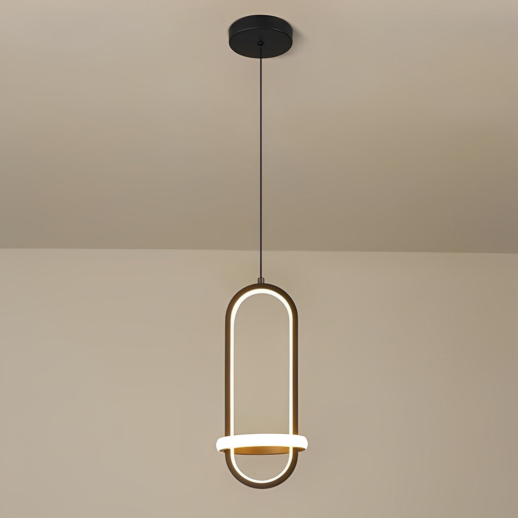 Artistic Rounded Rectangle LED Modern Pendant Lighting Kitchen Island Light