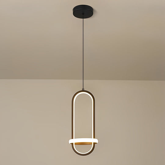 Artistic Rounded Rectangle LED Modern Pendant Lighting Kitchen Island Light