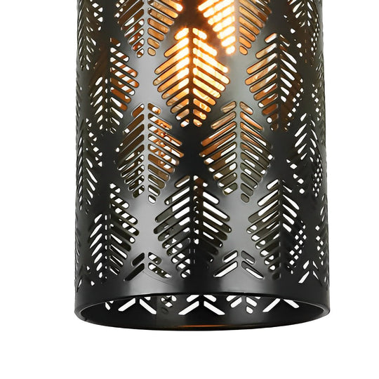 Cylindrical Creative Hollow Iron Black Industrial Style Pendant Light