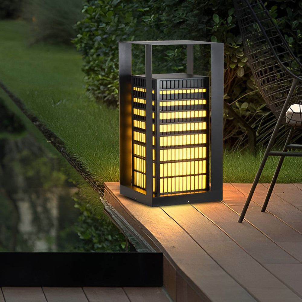 Black Industrial LED Outdoor Pathway Lantern