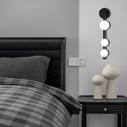 Simple 3 Glass Balls Metal Modern Wall Lamp