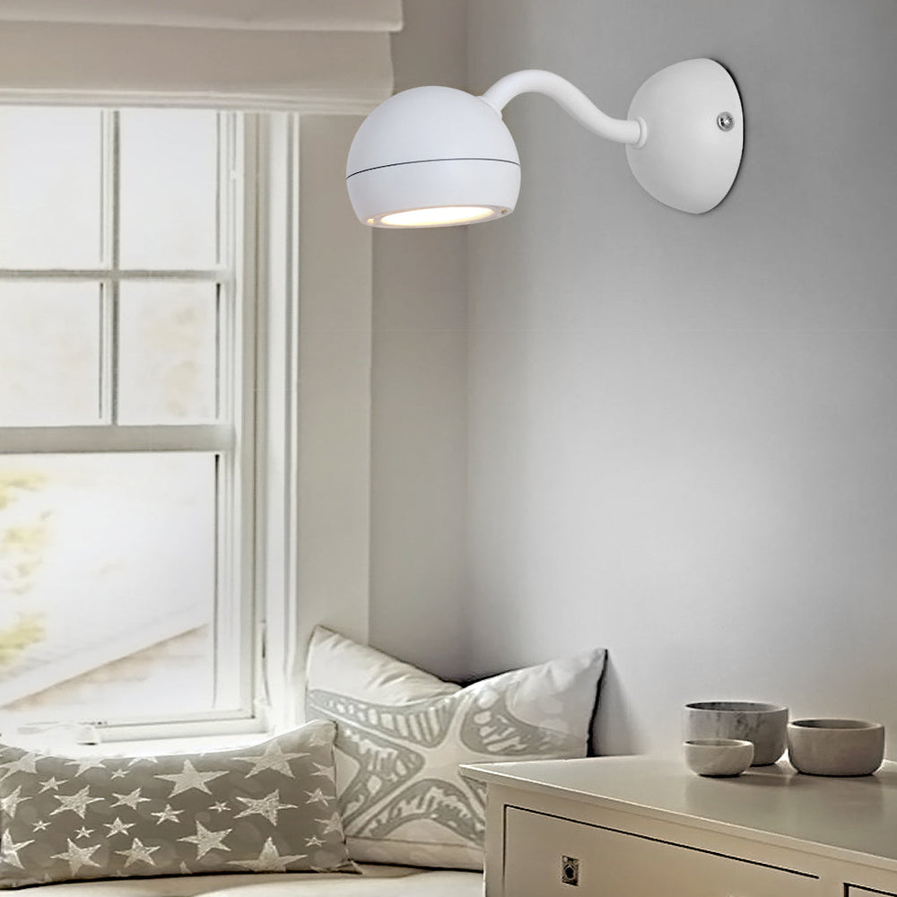 Adjustable Round Iron LED Bedside Reading Wall Lamp