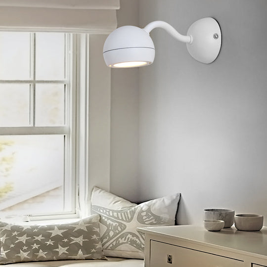 Adjustable Round Iron LED Bedside Reading Wall Lamp