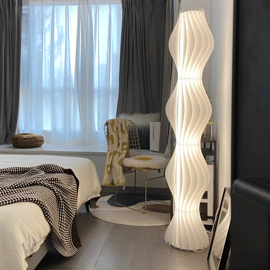 Modern Coastal LED Wavy Floor Lamp with 3-Step Dimming