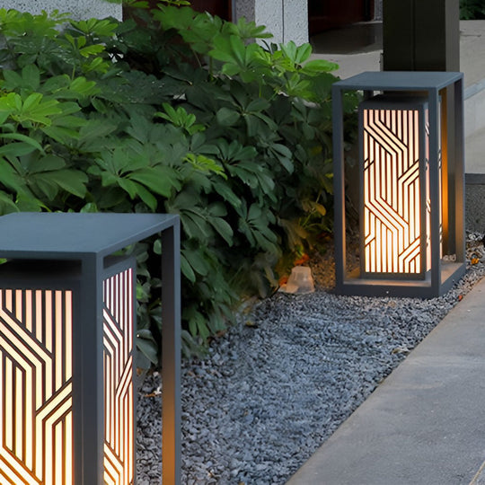 Gray Retro LED Outdoor Waterproof Pathway Lantern