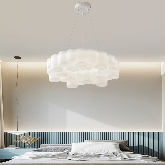 Ring Honeycombs Three-Step Dimming LED White Ins Nordic Chandelier Light