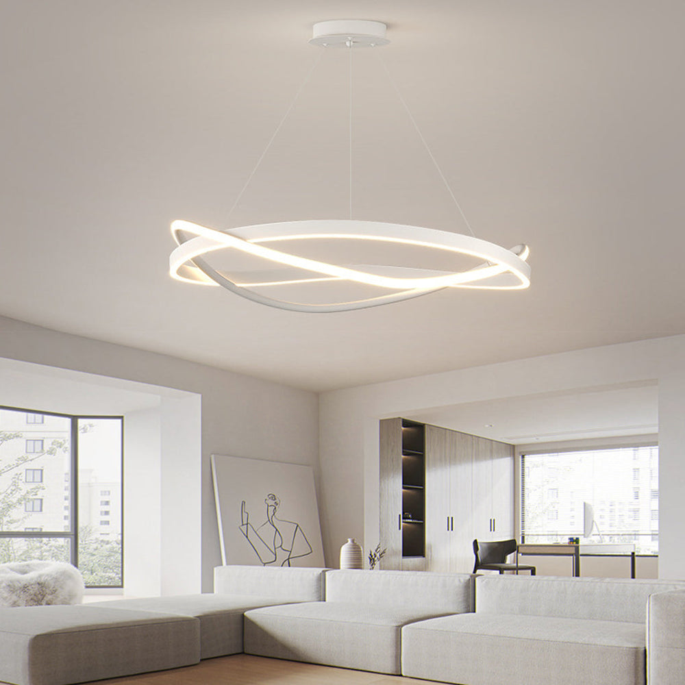 Circular Wave Rings Three-Step Dimming Minimalist Nordic Chandelier