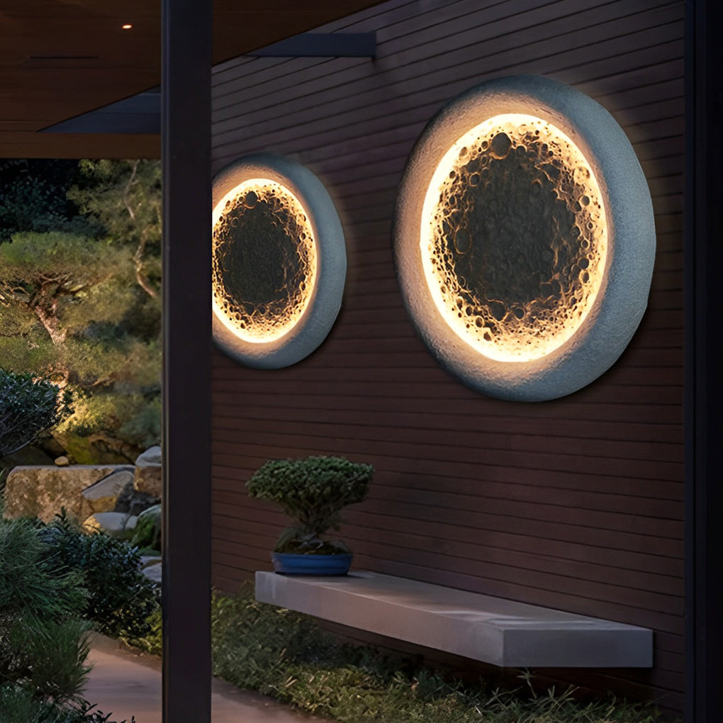 Moon Crater Design LED Outdoor Waterproof Wall Lamp
