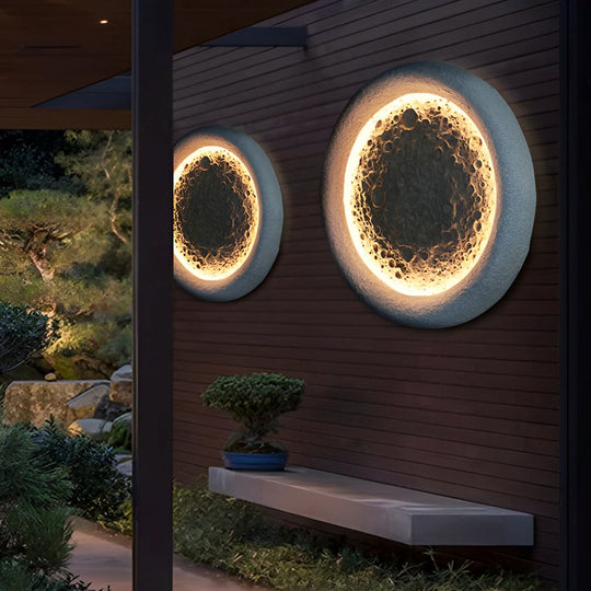 Moon Crater Design LED Outdoor Waterproof Wall Lamp