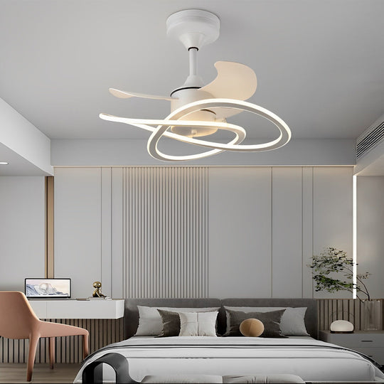 Waves Flower LED Bladeless Ceiling Fan Light with Timer