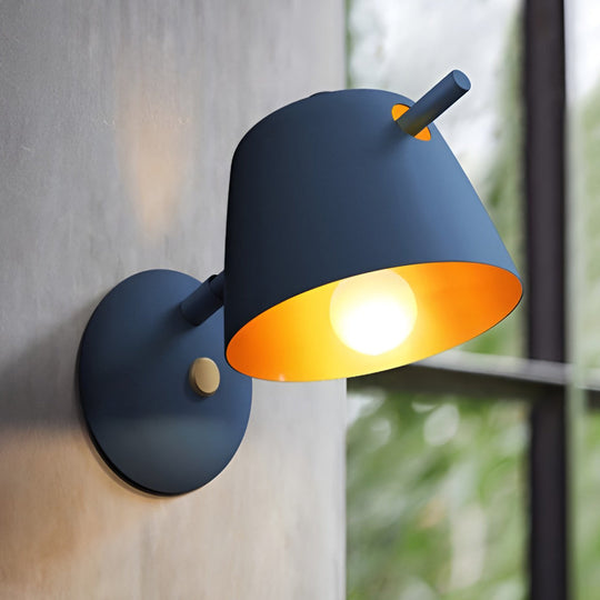 Hat-Style Matte Metal Nordic Wall Sconce
