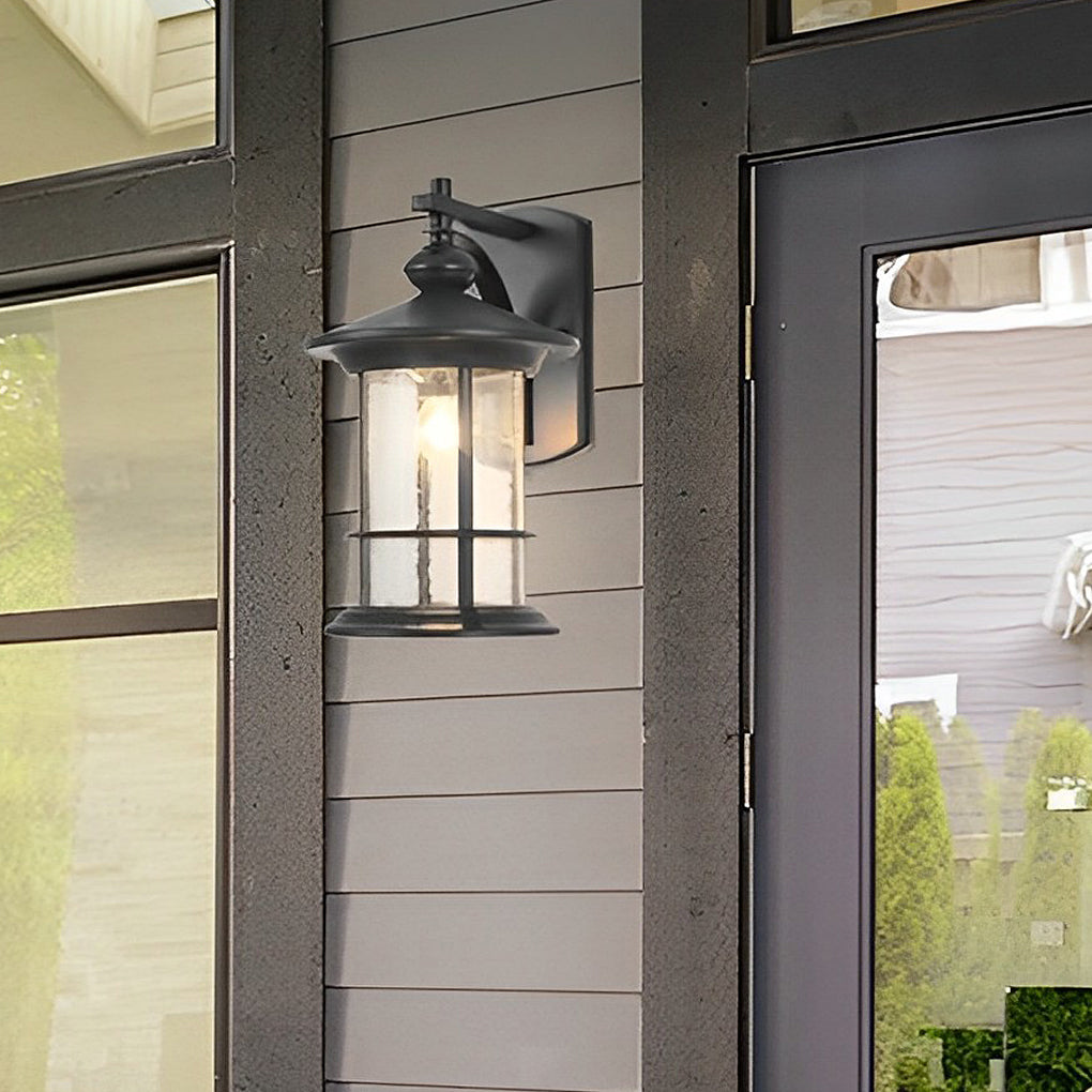 Retro Aluminum Glass LED Waterproof Garden Wall Lamp