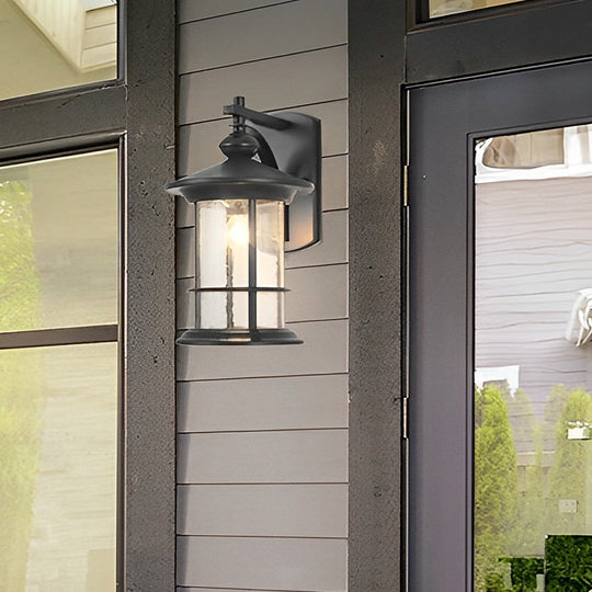 Retro Aluminum Glass LED Waterproof Garden Wall Lamp