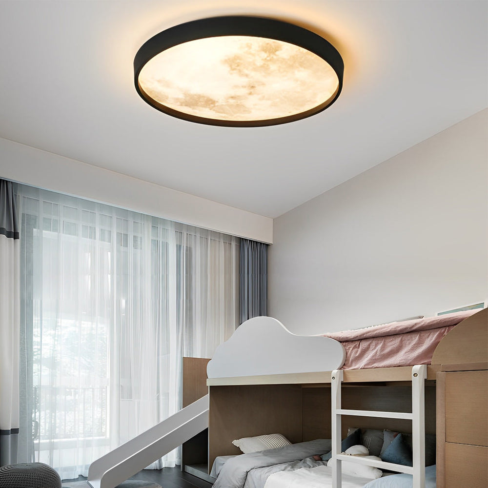 Creative Moon 3-Step Dimming LED Modern Flush Mount Ceiling Light