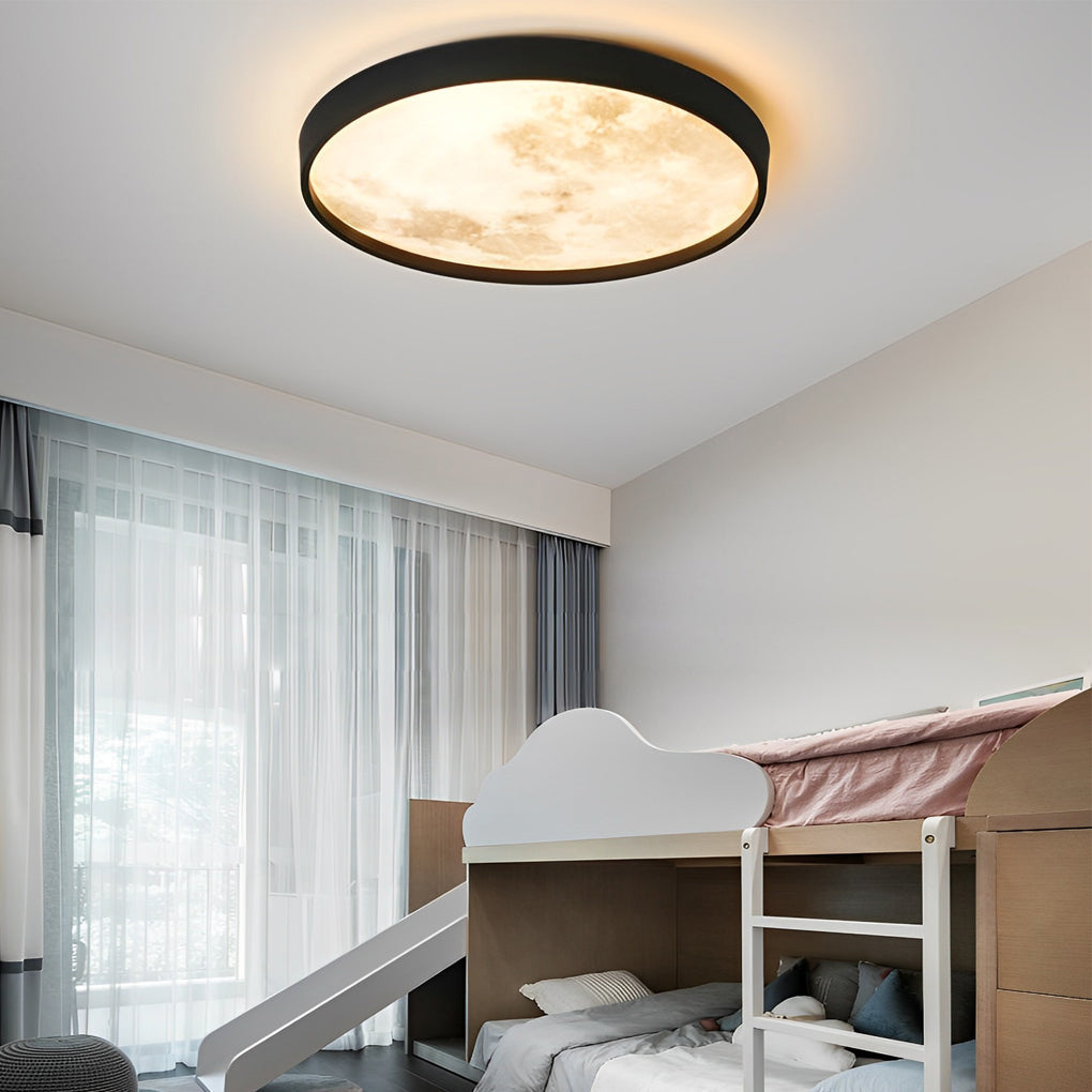 Creative Moon 3-Step Dimming LED Modern Flush Mount Ceiling Light