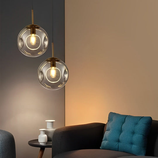 Creative Glass Globe Metal Nordic Small Chandelier Pendant Light